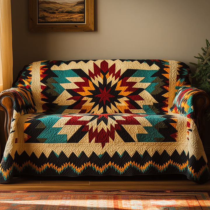 Ashlee - Quilted Sofa Cover Colours of the Sunset