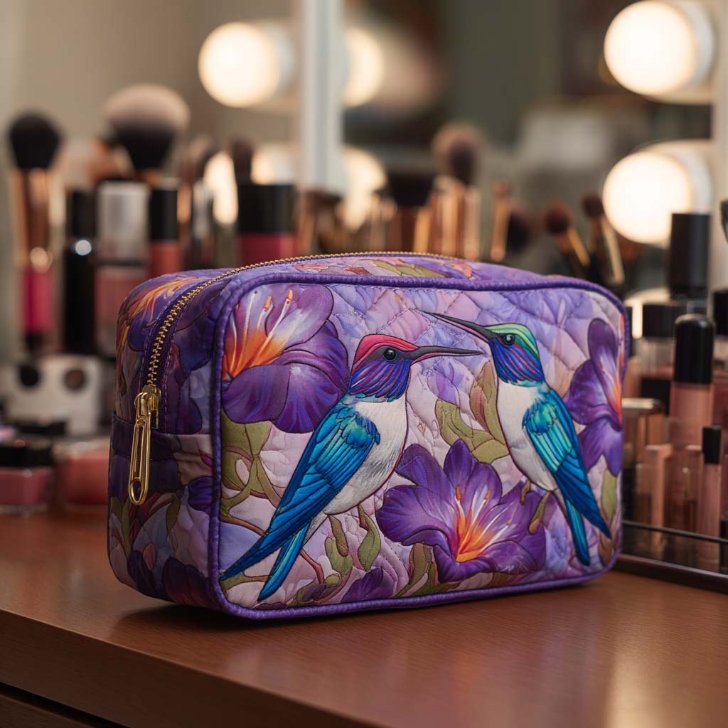 Charlene - Quilted Toiletry Bag - Colourful Wings