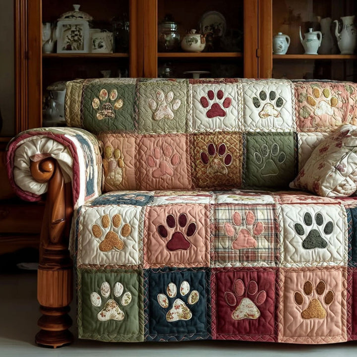 Geraldine - Quilted Sofa Cover with Legs and Garden Vintage