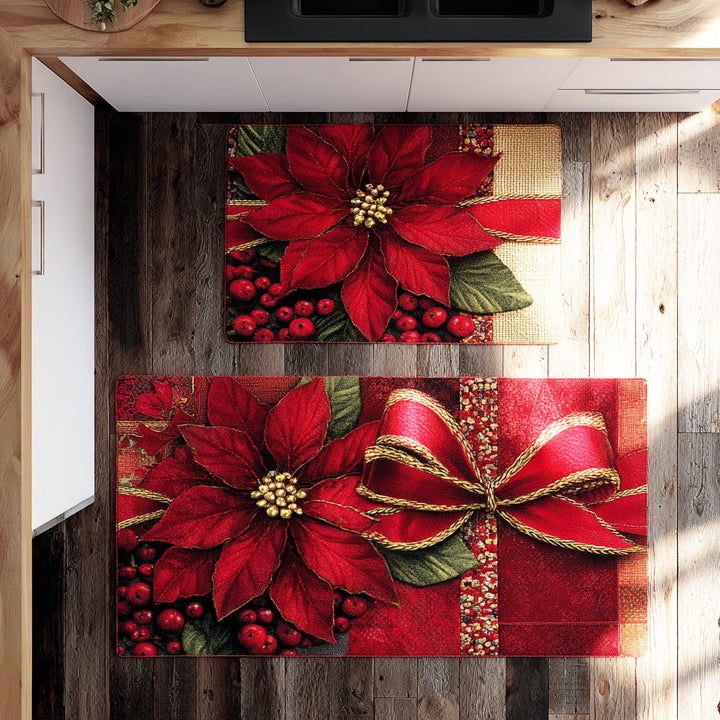 Jaida - 2-Piece Kitchen Mat Set - Festive Christmas