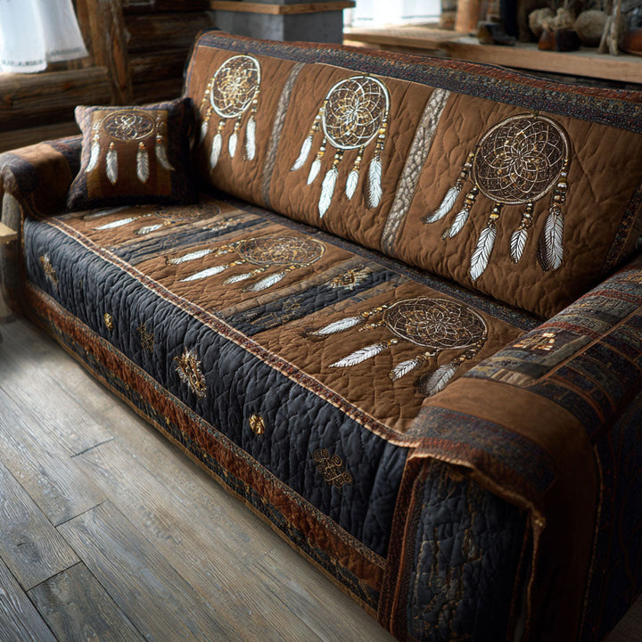 Leia - Quilted Sofa Cover Tribal Night