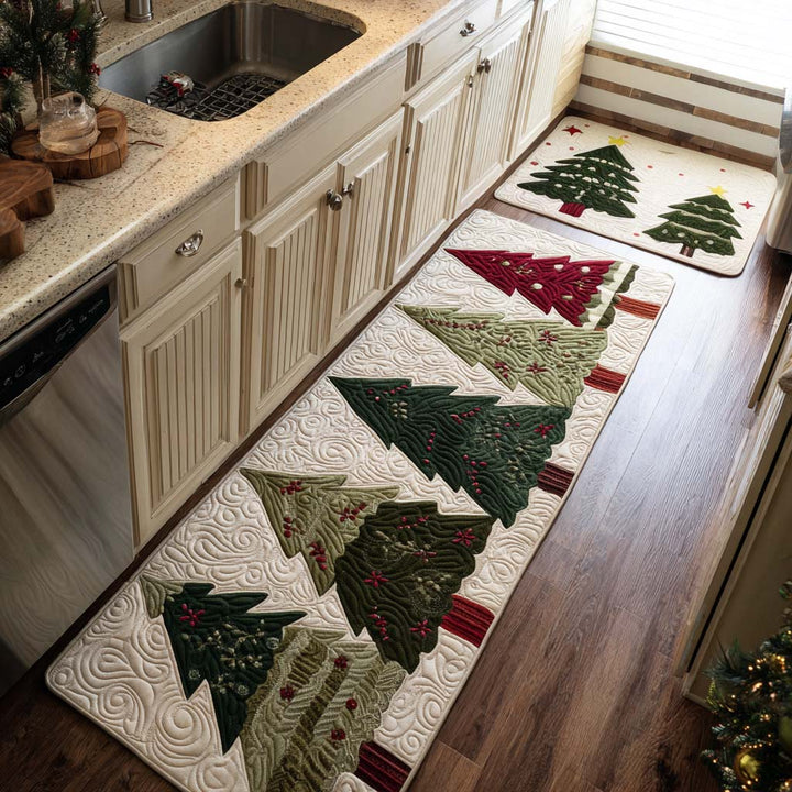 Nicole - 2-Piece Kitchen Mat Set - Christmas Pines