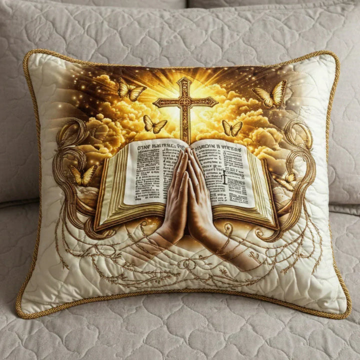 Quilted Decorative Pillowcase - Prayer and Scripture