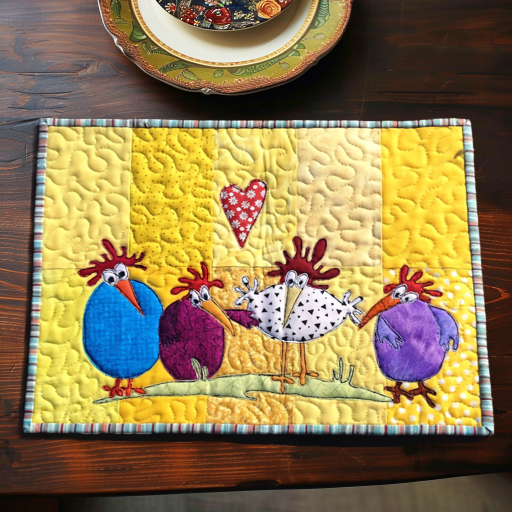 Ramona - Quilted Placemat - Chicken