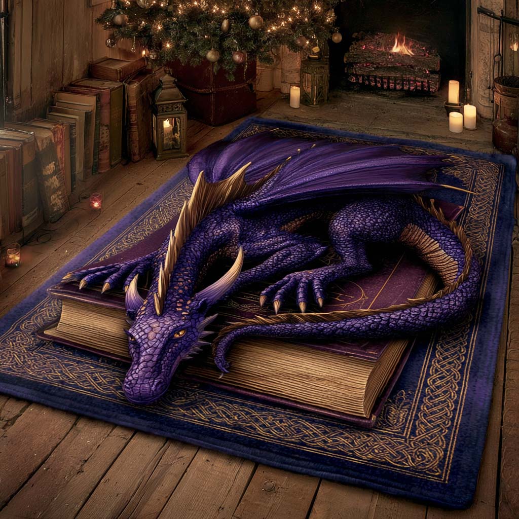 Rosalee - Decorative Rug - Enchanted Amethyst Dragon