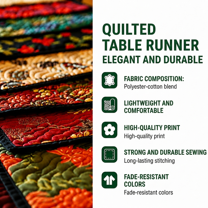 Melina - Quilted Bed Runner - Magnolia Aura